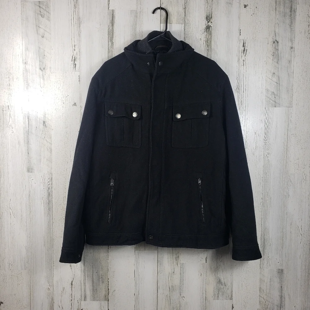 Michael Kors 63% wool black jacket women's size Large *read description*